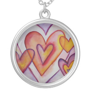 Love Hearts Personalized Silver Charm Necklace