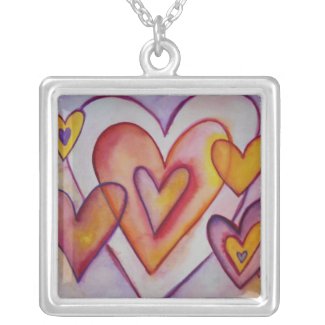 Love Hearts Personalized Silver Necklace Pendant