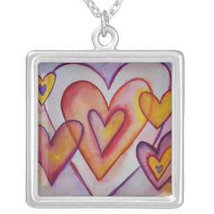 Love Hearts Personalized Silver Necklace Pendant