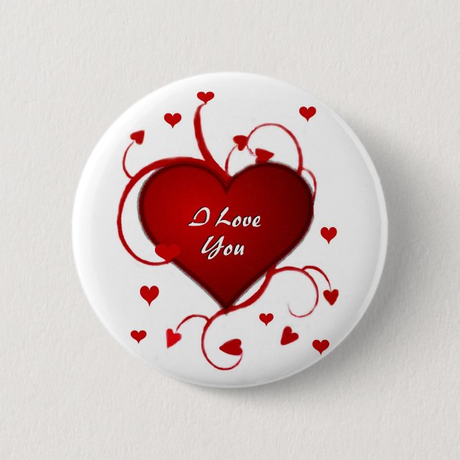 Love Hearts Pinback Button (Front)
