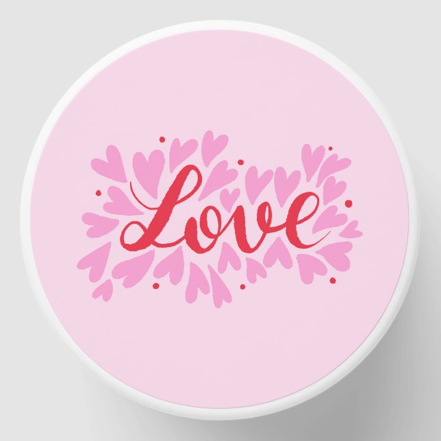 Love hearts - pink and red mini candle favors (Front)