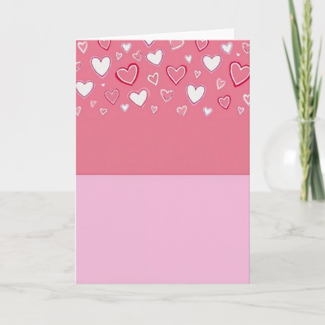 Love Hearts Pink Valentines Card (Front)