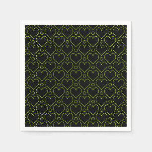 Love Hearts & Polka Dots pattern in Lime Green Napkins