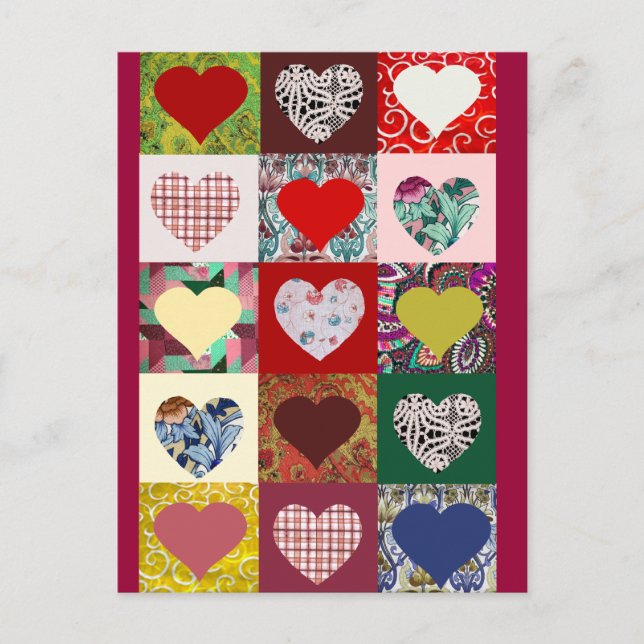 Love Hearts Quilt Postcard (Front)