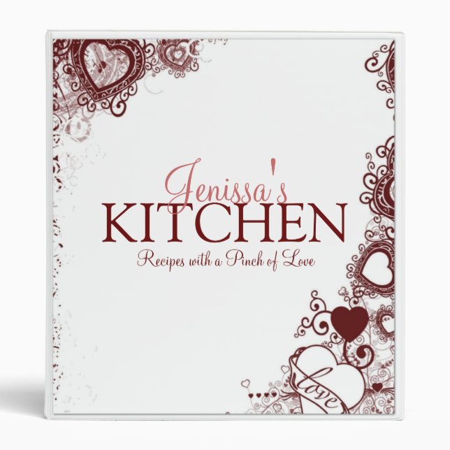 Love & Hearts Recipe Binder (Front)