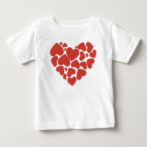 Love Hearts Red Hearts Valentines Day Baby T_Shirt