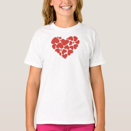 Love Hearts Red Hearts Valentines Day T_Shirt