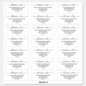 Love Hearts Red Wedding Guest Address Labels (Sheet)