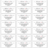 Love Hearts Red Wedding Guest Address Labels (Front)