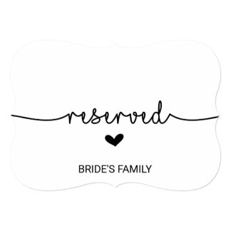 Love Hearts Reserved Sign Invitation