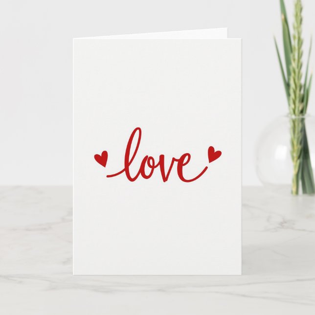 Love Hearts Romantic Greeting Card (Front)