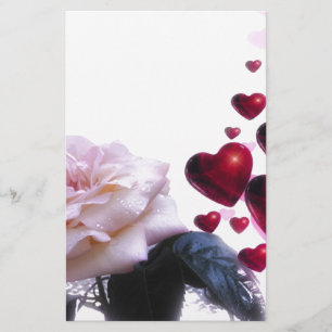 Love Hearts Roses Blossom Flower Destiny Nature Stationery