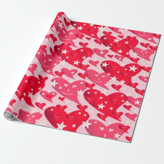 love + hearts, script + pattern, color + decent, wrapping paper (Unrolled)