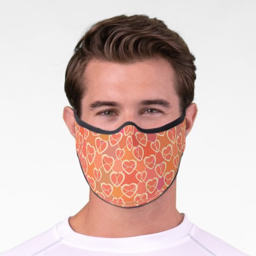 Love Hearts Seamless Pattern   Premium Face Mask