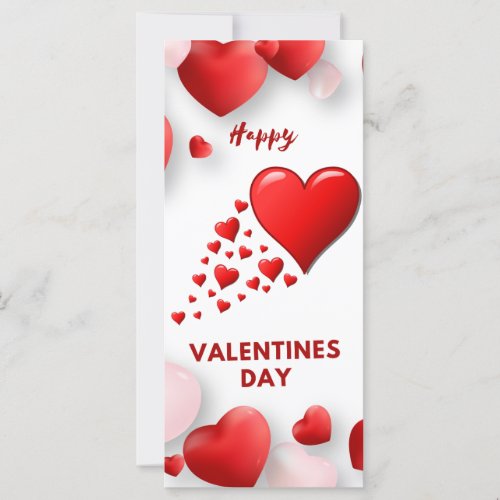 Love Hearts Shadow Valentines Day Greeting Card