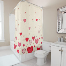 Love Hearts - Shower Curtains