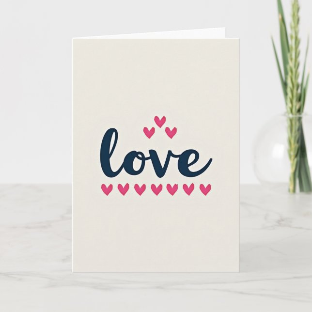 Love Hearts Simple Sweet Card (Front)