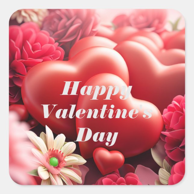 Love Hearts  Square Sticker (Front)