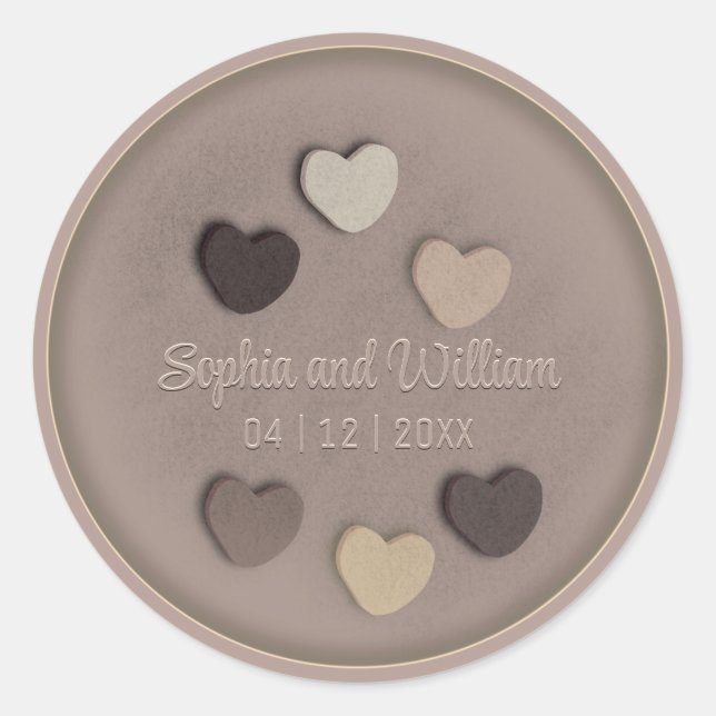 Love Hearts Sweet Wedding Envelope Seals  (Front)