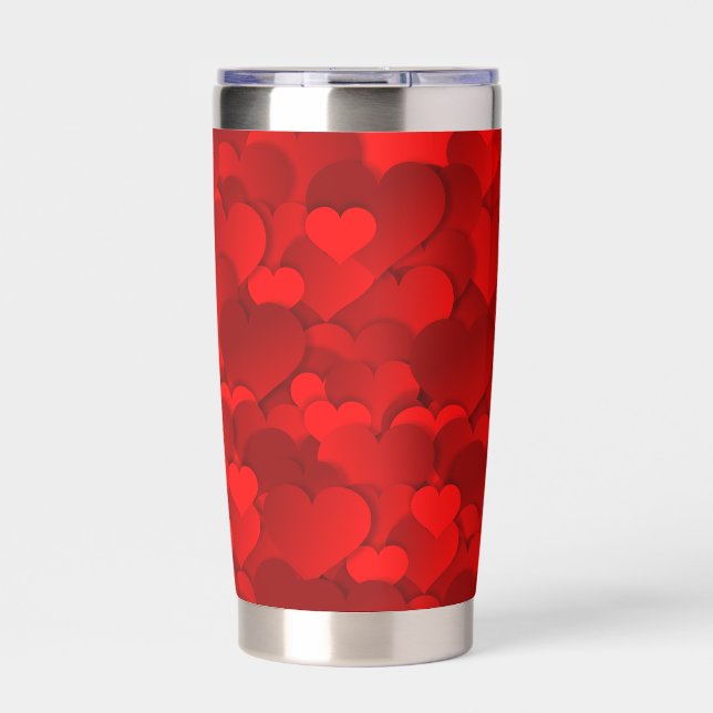 Love Hearts Texture Red Pattern-19909 Insulated Tumbler (Front)