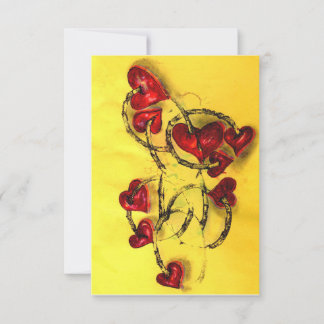 Love hearts thank you card