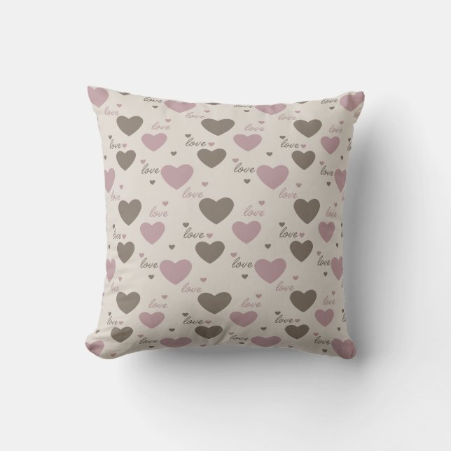 Love Hearts Throw Pillow (Front)