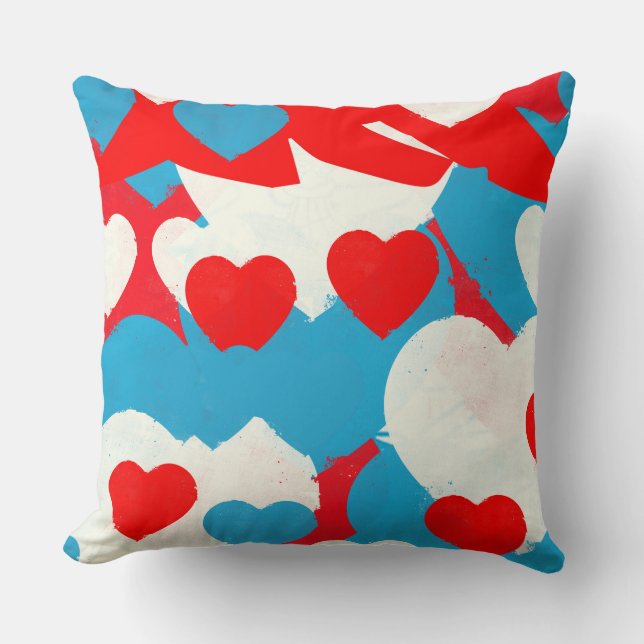 Love Hearts Throw Pillow (Front)