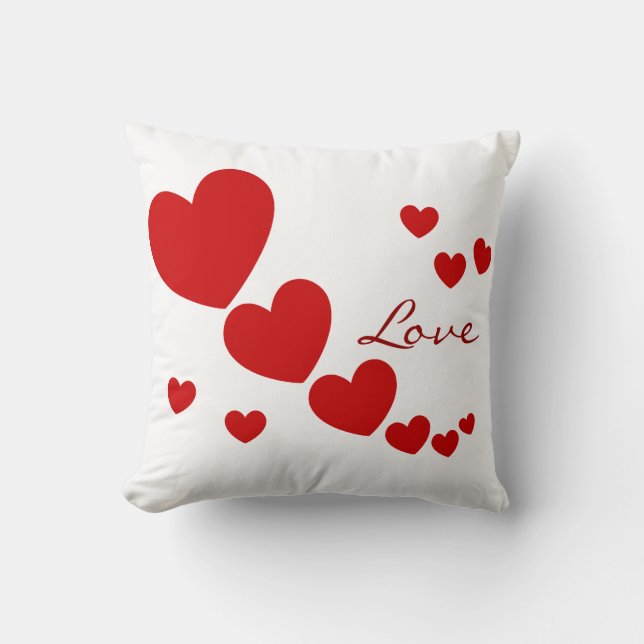 Love Hearts Throw Pillow (Front)