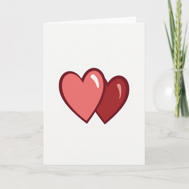 Love Hearts Together Greeting Card (Front)