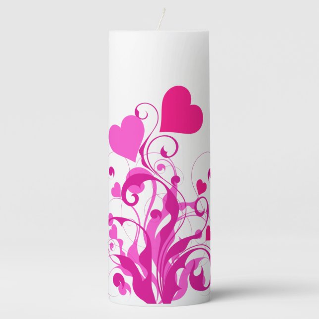Love Hearts Tree-25053 Pillar Candle (Front)