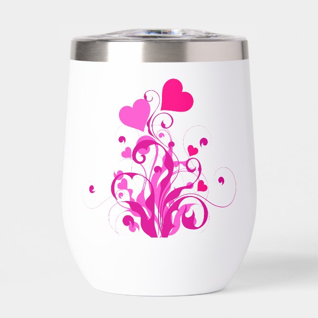 Love Hearts Tree-25053 Thermal Wine Tumbler (Front)