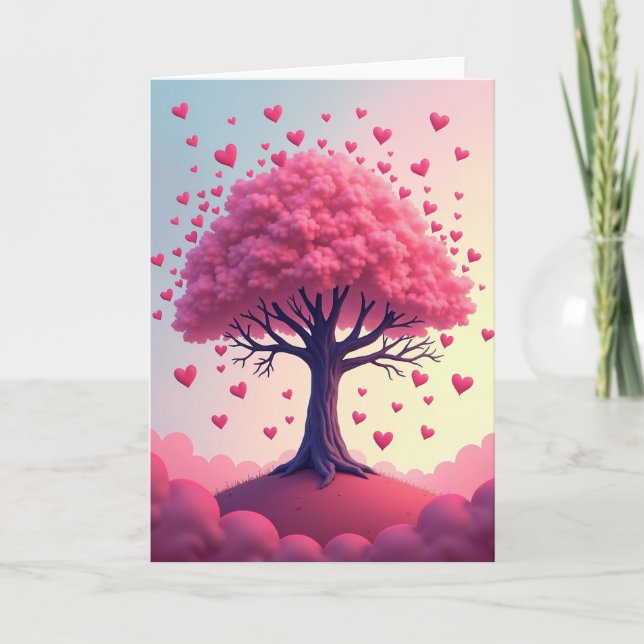 Love Hearts Tree Card (Front)