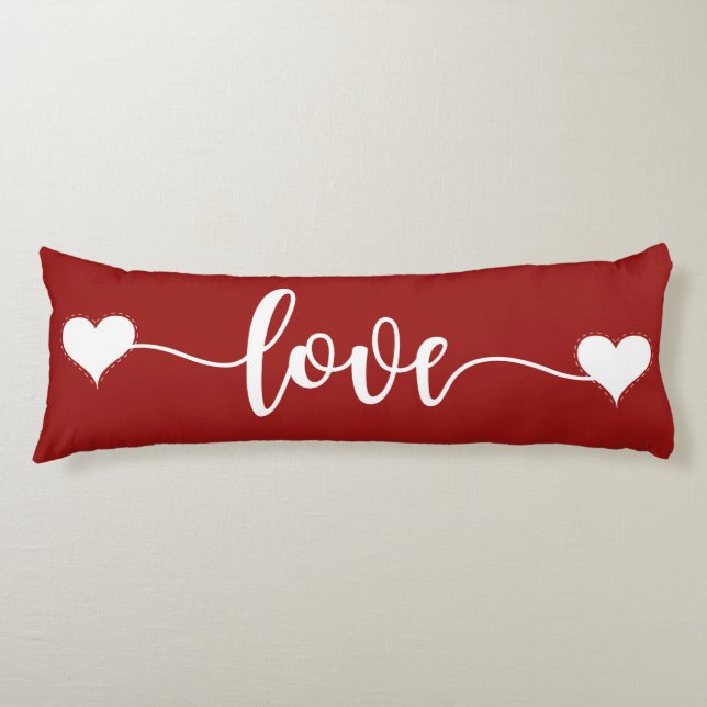 Love Hearts Valentine Gift Body Pillow (Front)