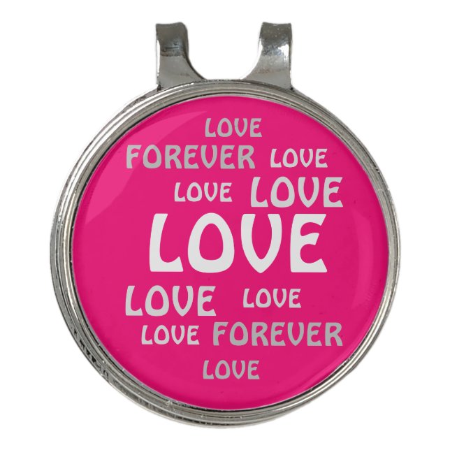 LOVE HEARTS VALENTINE,  MEN, BOYFRIEND CASUAL GIFT GOLF HAT CLIP (Front)