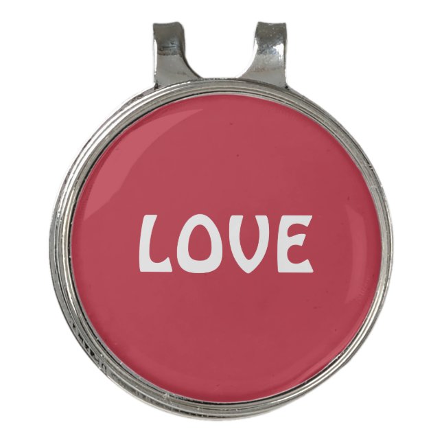 LOVE HEARTS VALENTINE,  MEN, BOYFRIEND CASUAL GIFT GOLF HAT CLIP (Front)