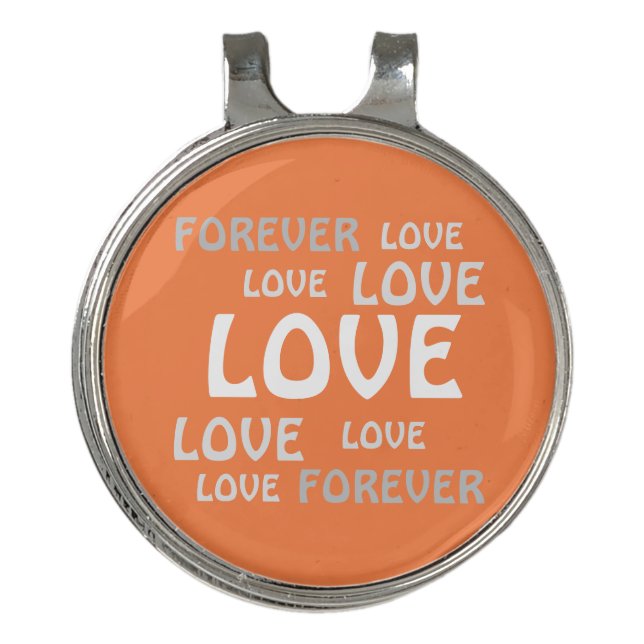 LOVE HEARTS VALENTINE,  MEN, BOYFRIEND CASUAL GIFT GOLF HAT CLIP (Front)