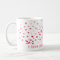 Love Hearts Valentine Personalized Custom Coffee Mug