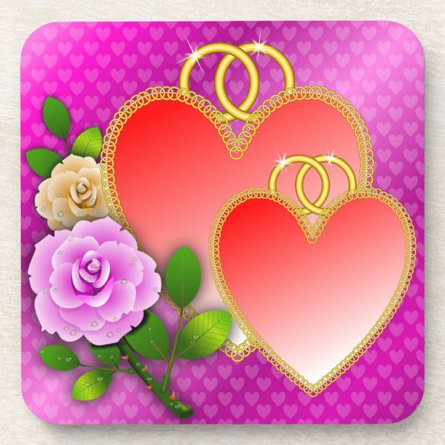 Love Hearts Valentine's Day-20362 Beverage Coaster (Front)