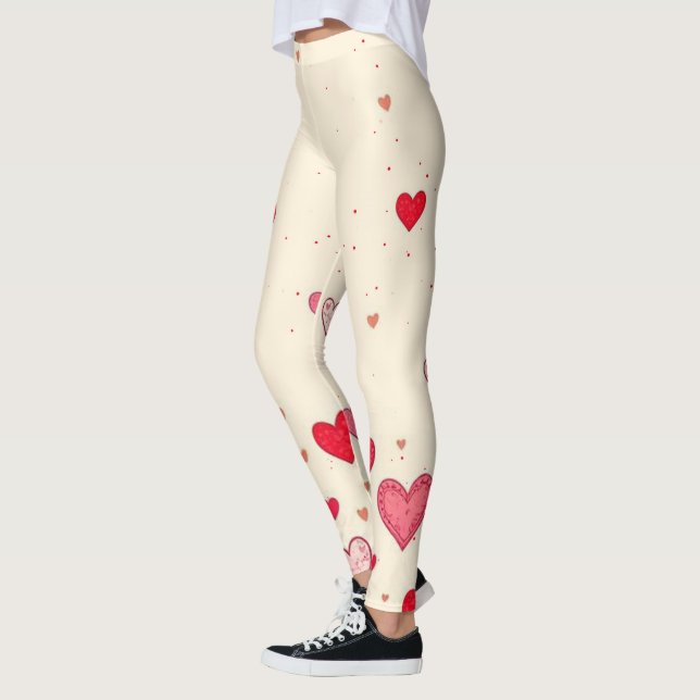 Love, Hearts, Valentines, Wedding - Leggings (Left)