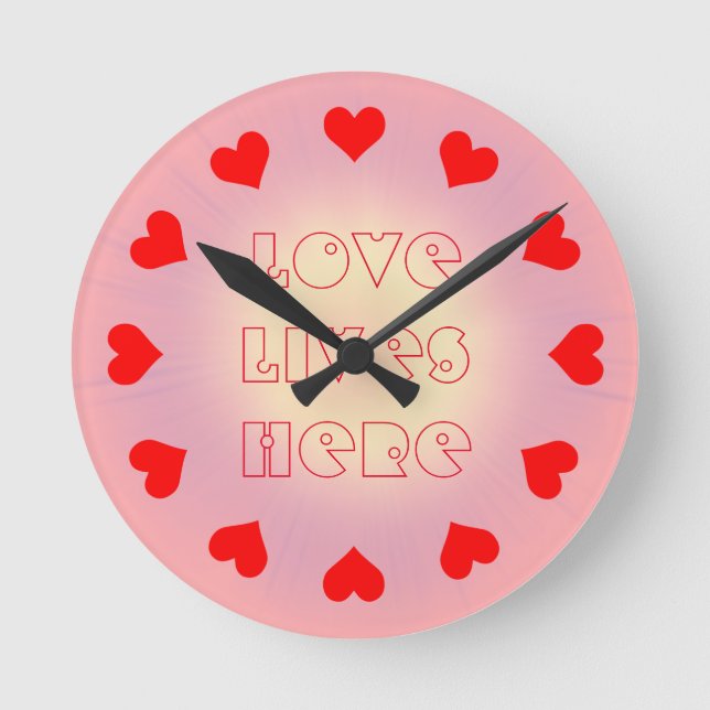 Love & Hearts Wall Clock (Front)