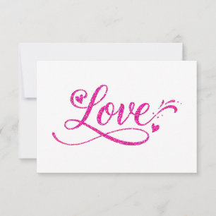 Love Hearts Wedding Anniversary Wife Mother Girl RSVP Card