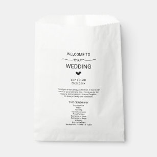 Love Hearts Wedding Ceremony Program Confetti Toss Favor Bag