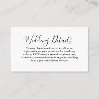 Love Hearts Wedding Details Enclosure Card