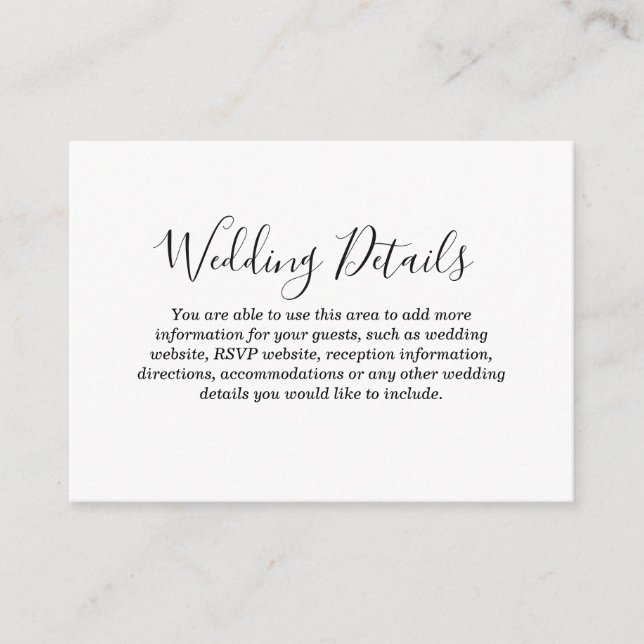 Love Hearts Wedding Details Enclosure Card (Front)