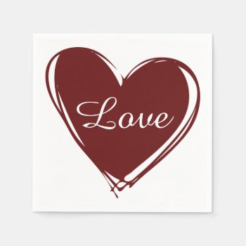 Love Hearts Wedding Paper Napkin Set by EnduringMoments at Zazzle