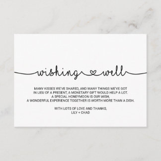 Love Hearts Wedding Wishing Well Enclosure Card