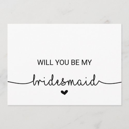Love Hearts Will You Be My Bridesmaid Invitation