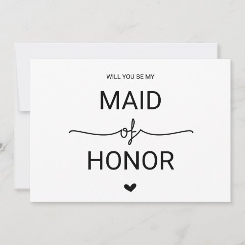 Love Hearts Will You Be My Maid of Honor Invitation