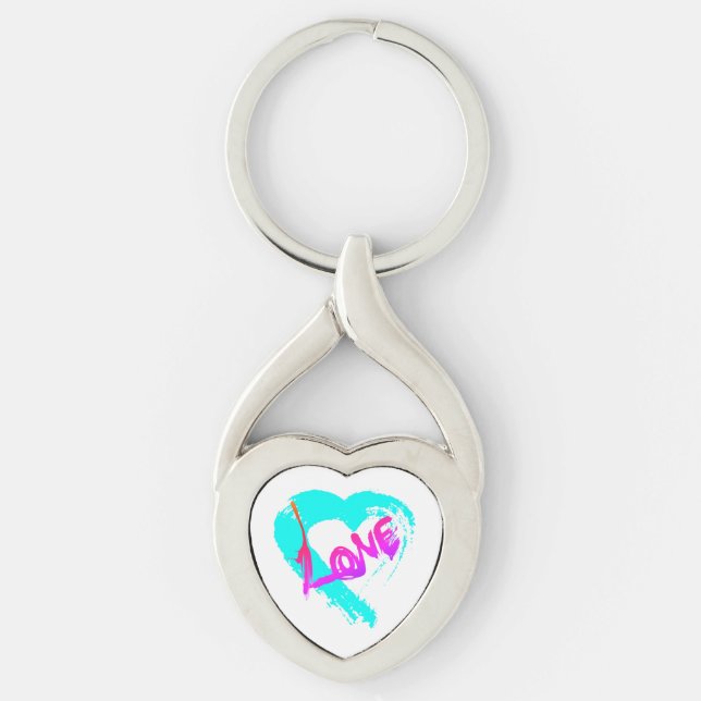 Love Hearts Zipper Charm Key Chain (Front)