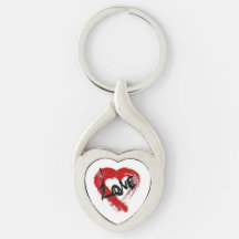 Love Hearts Zipper Charm Key Chain